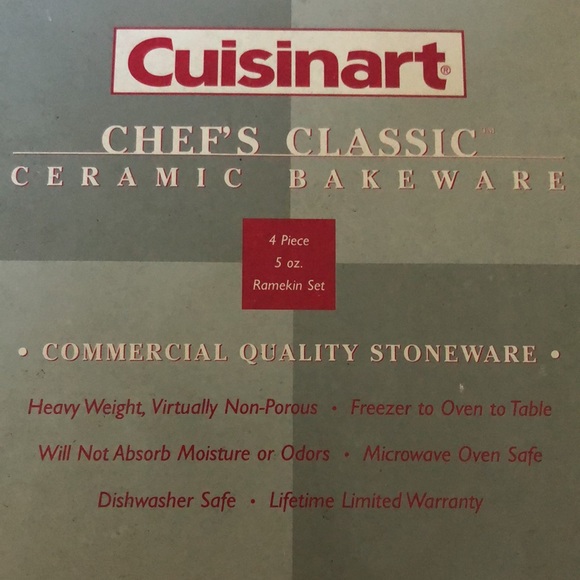 CUISINART•Red 4/5oz ceramic bakeware set - Picture 2 of 6